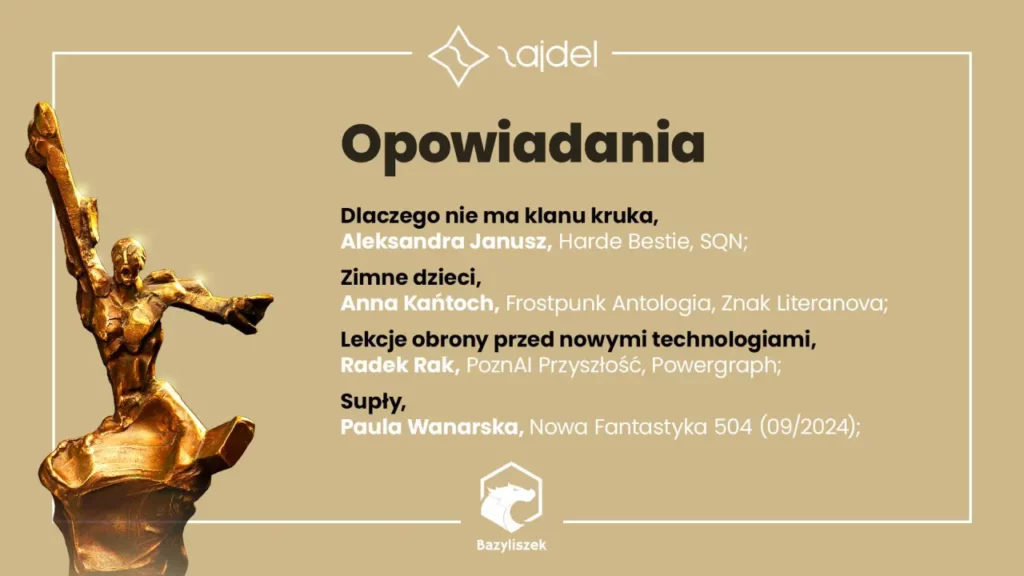 Nominowani do nagrody Zajdla - opowiadania źródło:. Materiały prasowe Nagrody im. Janusza A. Zajdla (facebook.com)